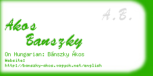 akos banszky business card